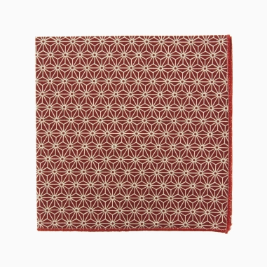 Burgundy Asanoha Japanese Pocket Square