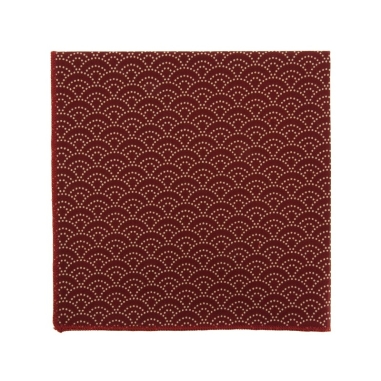 Burgundy Seigaiha Japanese pocket square