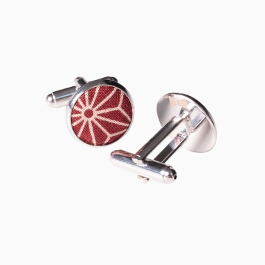 Burgundy Asanoha Japanese cufflinks