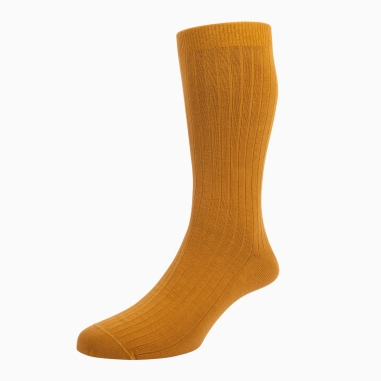 Chaussettes homme fil d'Ecosse 100% coton orange et noir
