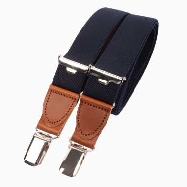 Camel leather navy blue Skinny braces