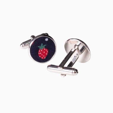 Navy strawberry cufflinks