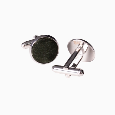 Storm Green Silk Cufflinks