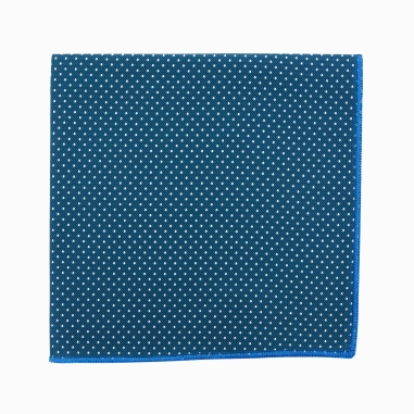 Mid blue Venice Silk pocket square