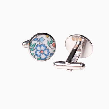 Liberty Katie & Millie sage green/apricot cufflinks