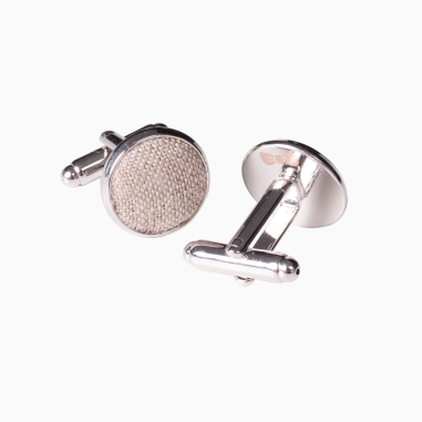 Natural textured linen Cufflinks