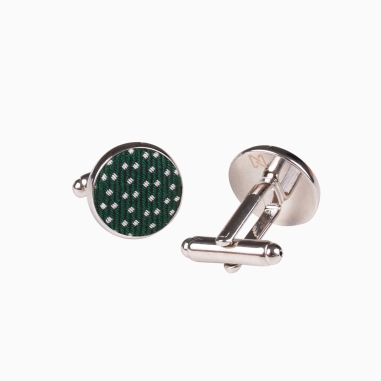 Green Milano Silk Cufflinks