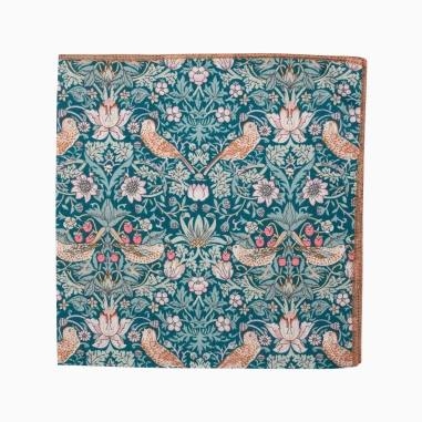 Liberty Green Strawberry Thief Pocket Square