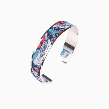 Liberty Strawberry Thief Bracelet - Turquoise Blue/Silver