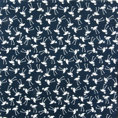 Navy Tiny Flamingo fabric per meter