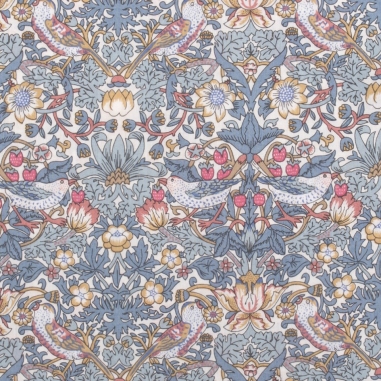 Tissu au mètre Liberty Strawberry Thief bleu gris