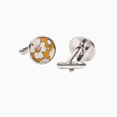 Liberty Mustard Feather Meadow Cufflinks