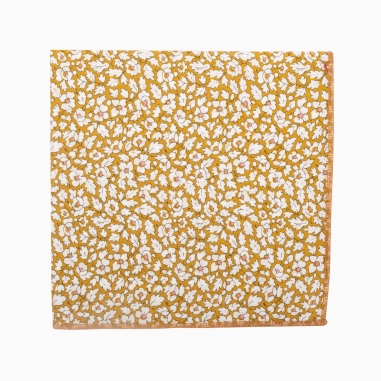 Liberty Mustard Feather Meadow Pocket Square