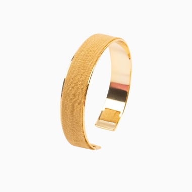 Mustard Linen Bracelet - gold