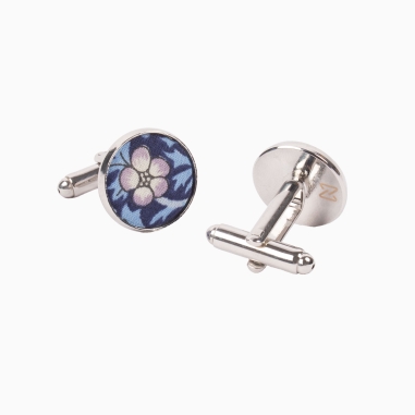 Liberty Strawberry Thief Cufflinks in Persan Blue