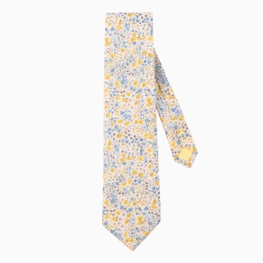 Liberty Mustard / sky blue Phoebe Tie