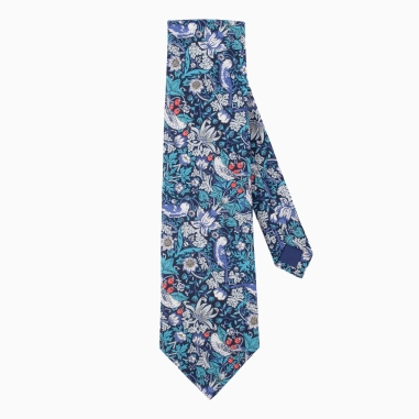 Liberty Turquoise Blue Strawberry Thief Tie