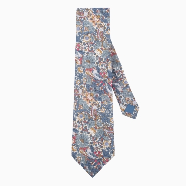 Liberty Grey Blue Strawberry Thief Tie