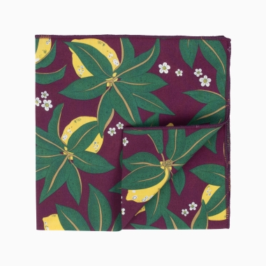 Liberty Sangria Lemon Pocket Square