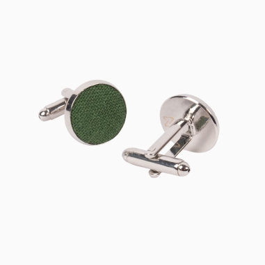 Boutons de manchette Lin vert mousse