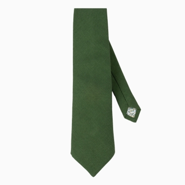 Moss Green Linen Tie