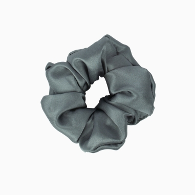 Grey Silk Scrunchie