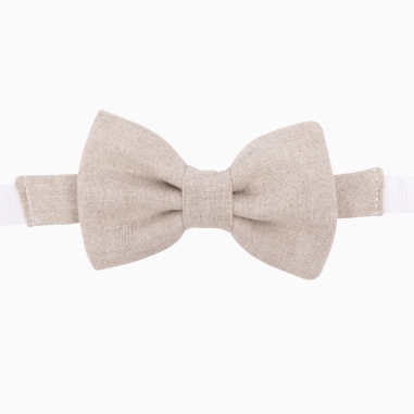 Natural Textured Linen Kid's Bow Tie