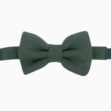 Forest Green Linen Kid's Bow Tie