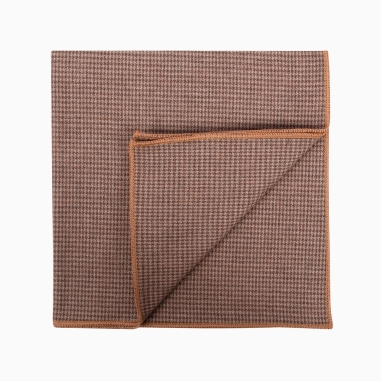 Coffee Houndstooth pocket square