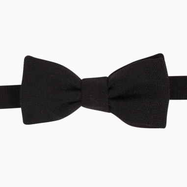 Black Italian Wool Bow Tie