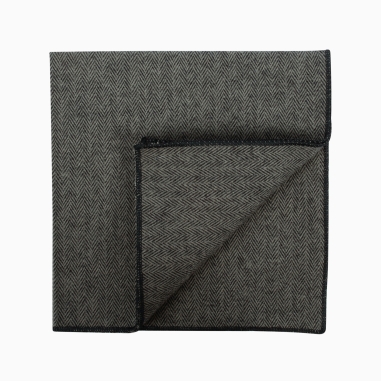 Green Herringbone pocket square