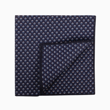 Navy Leaf Pocket Square