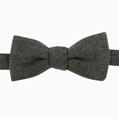 Green Herringbone bow tie