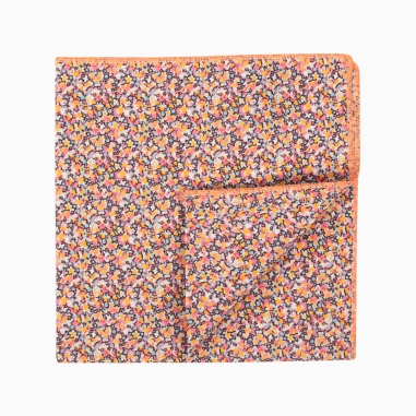 Liberty Pepper Orange / grey Pocket Square