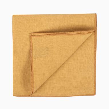 Mustard Linen Pocket Square