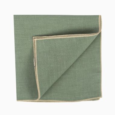 Pochette de costume Lin vert argile