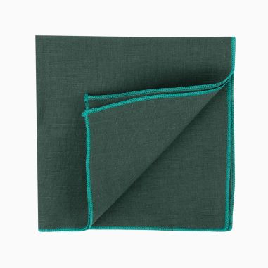 Forest Green Linen Pocket Square